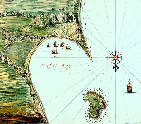 Map of Table Bay and Robben Island